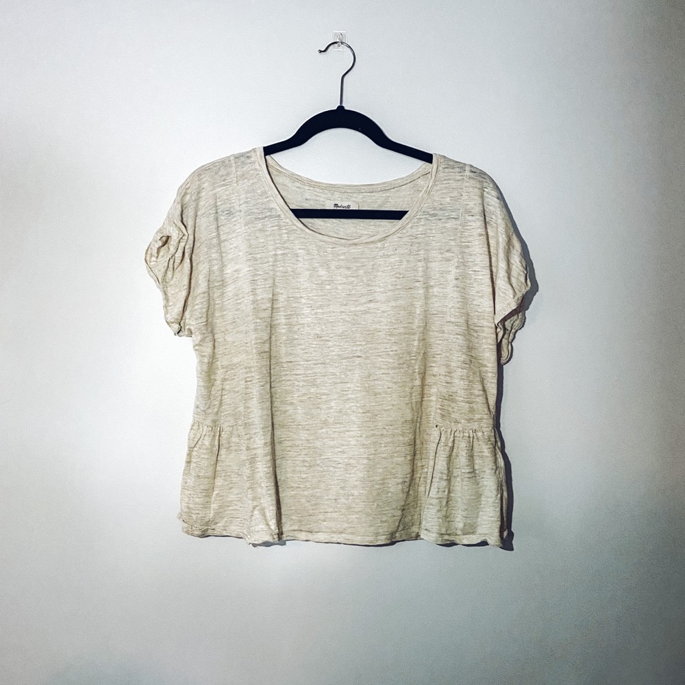 madewell linen cropped top